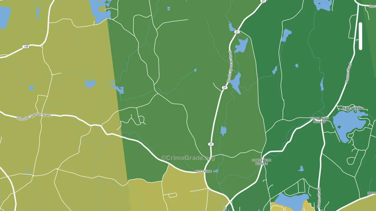 Lower Wire Village, MA Map of Murder Rates