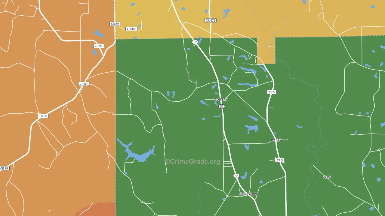 Lowery, AL Map of Murder Rates