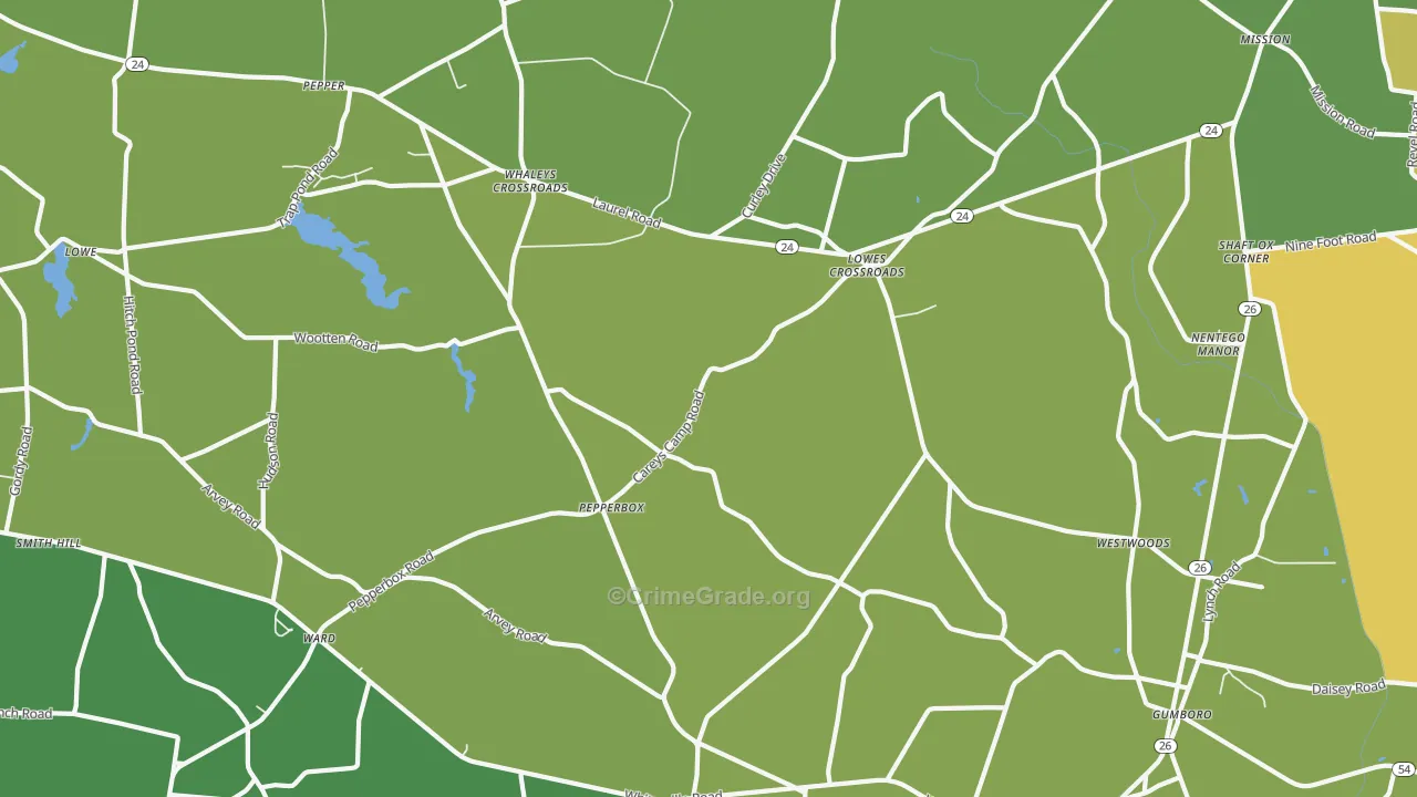 Lowes Crossroads, DE Map of Murder Rates