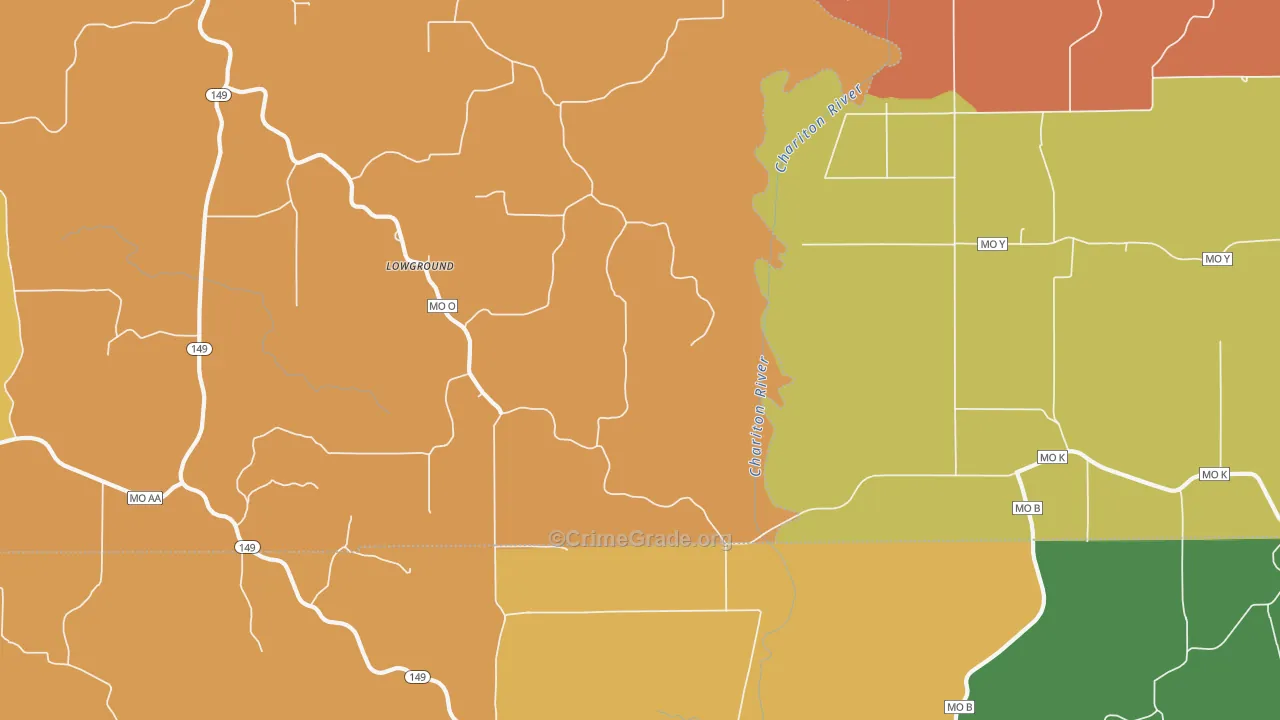Lowground, MO Map of Murder Rates