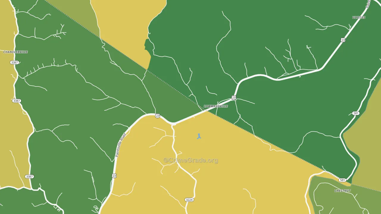 Lowmansville, KY Map of Murder Rates