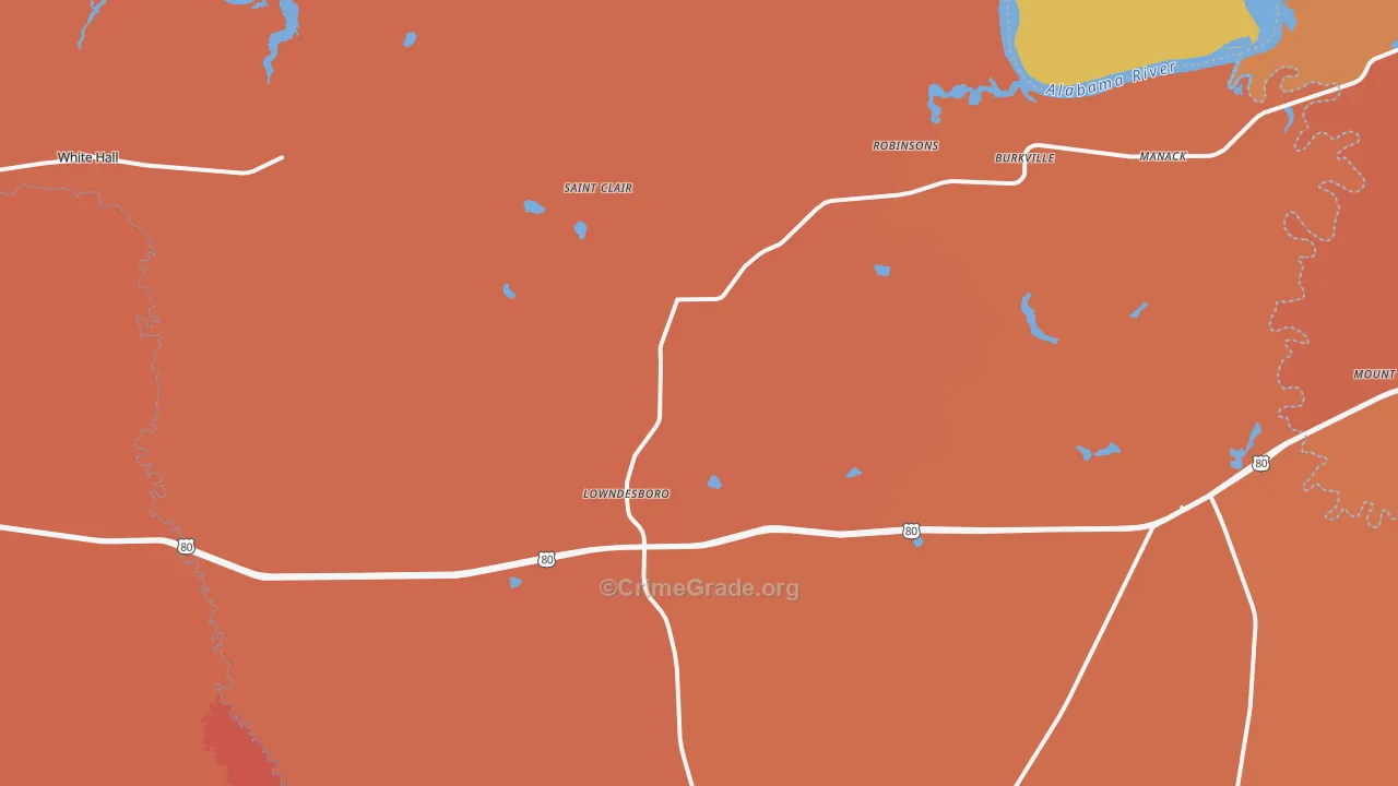 Lowndesboro, AL Map of Murder Rates