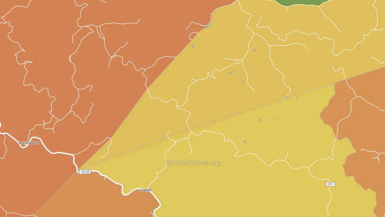 Lowney, WV Map of Murder Rates