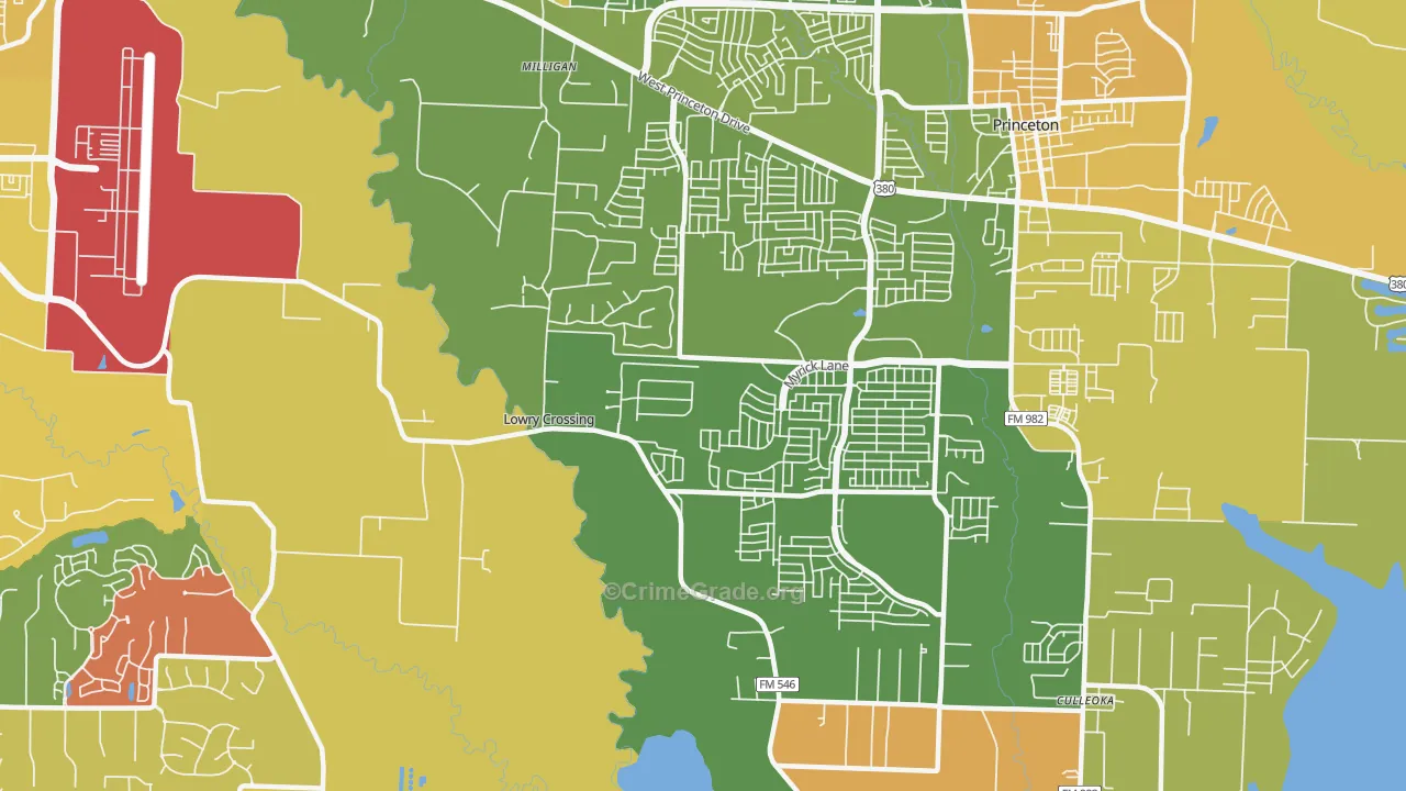 Lowry Crossing, TX Map of Murder Rates