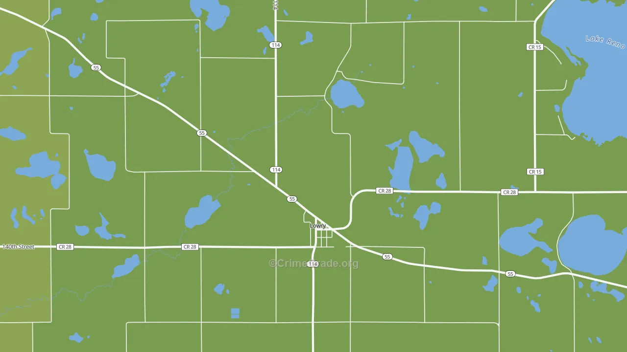 Lowry, MN Map of Murder Rates