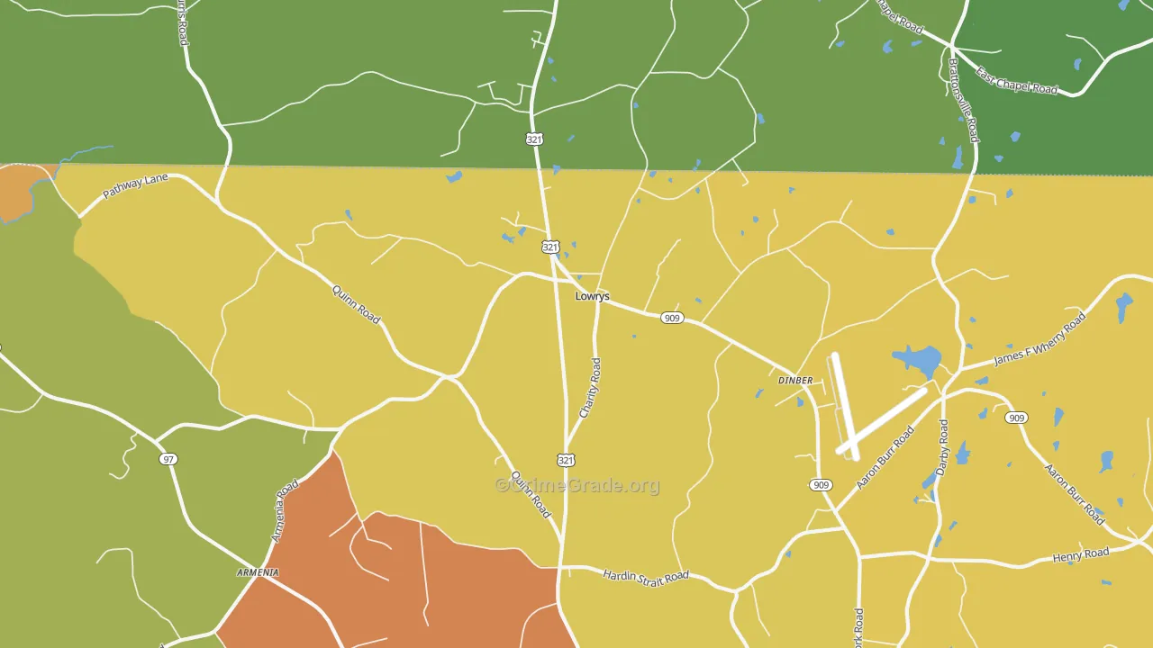 Lowrys, SC Map of Murder Rates
