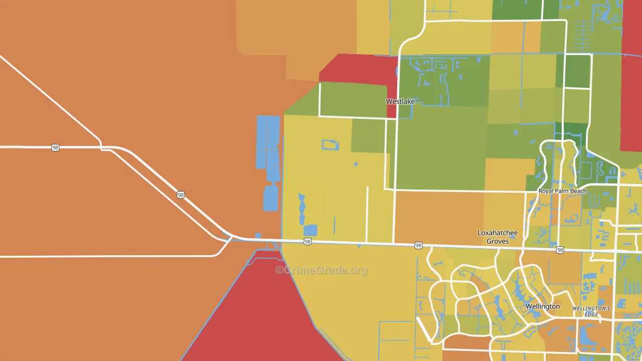 Loxahatchee, FL Map of Murder Rates