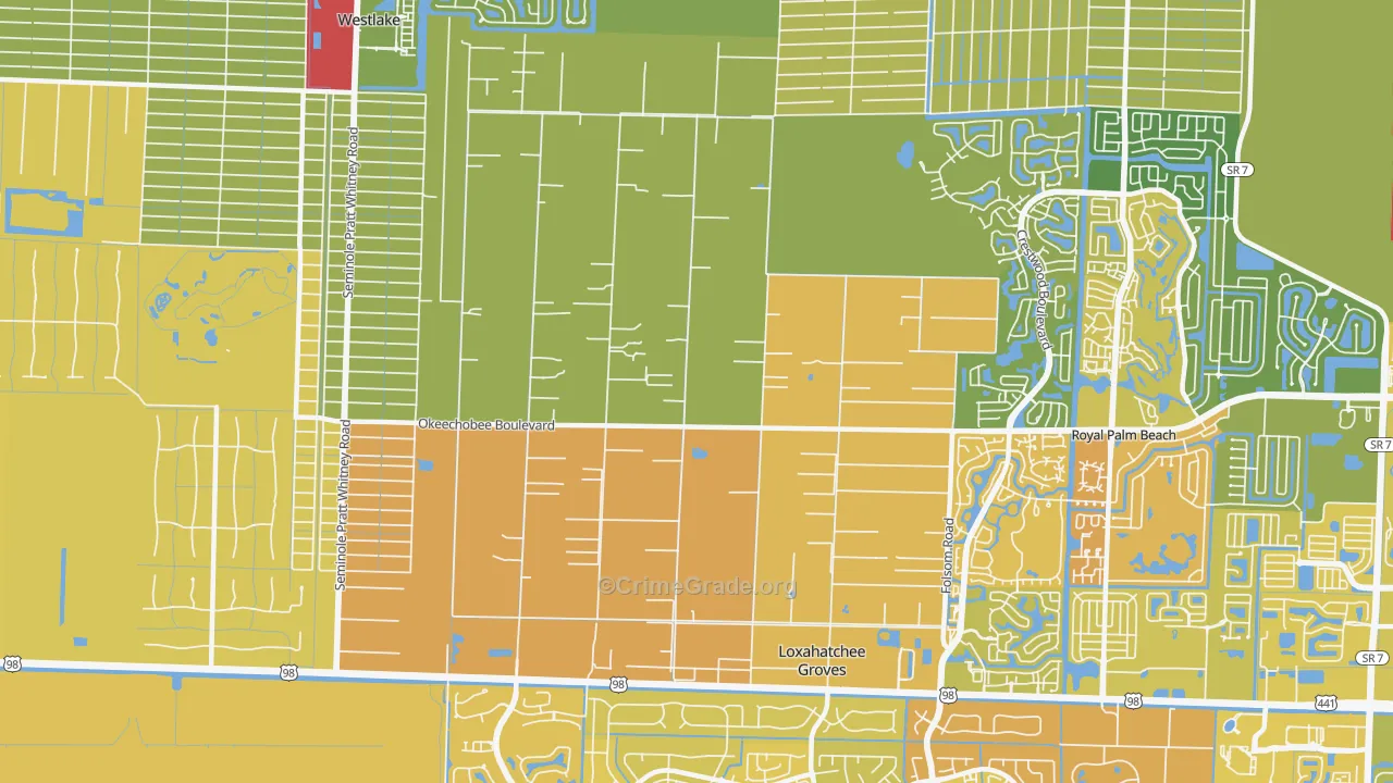 Loxahatchee Groves, FL Map of Murder Rates