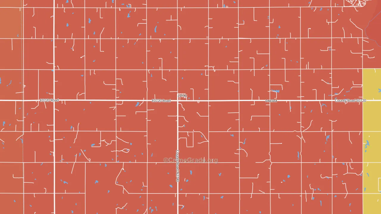 Loyal, OK Map of Murder Rates