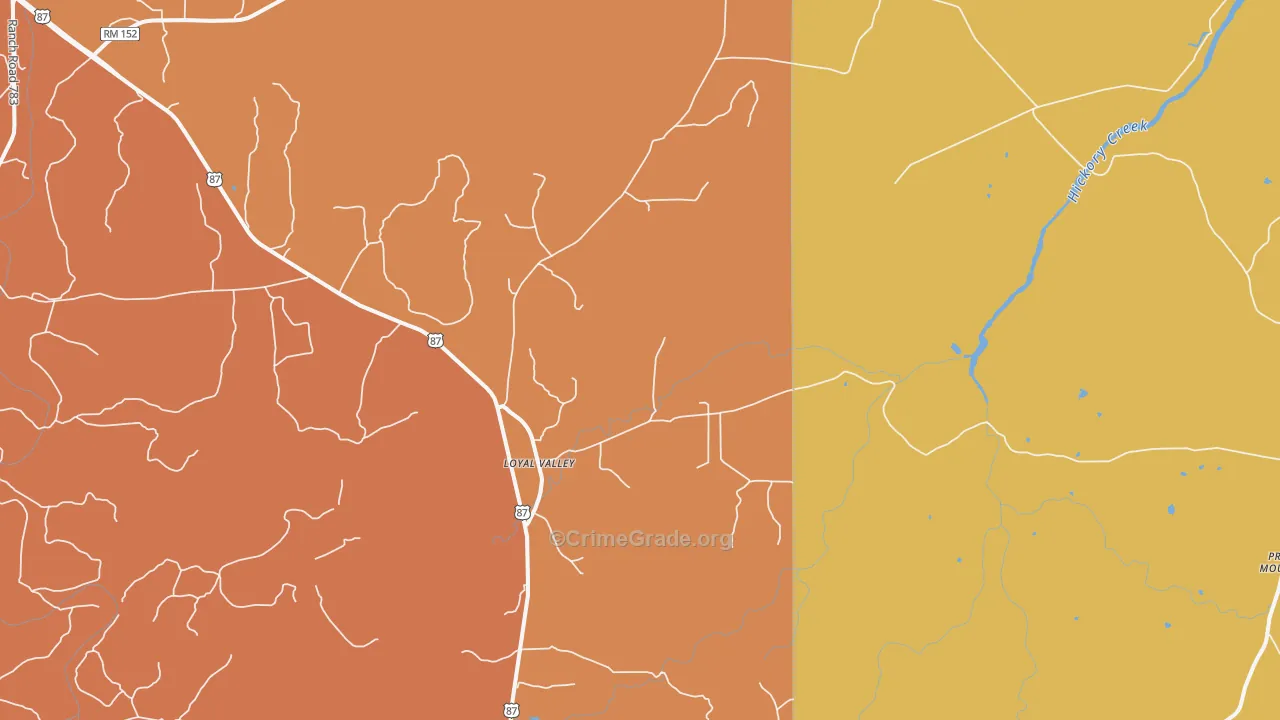 Loyal Valley, TX Map of Murder Rates