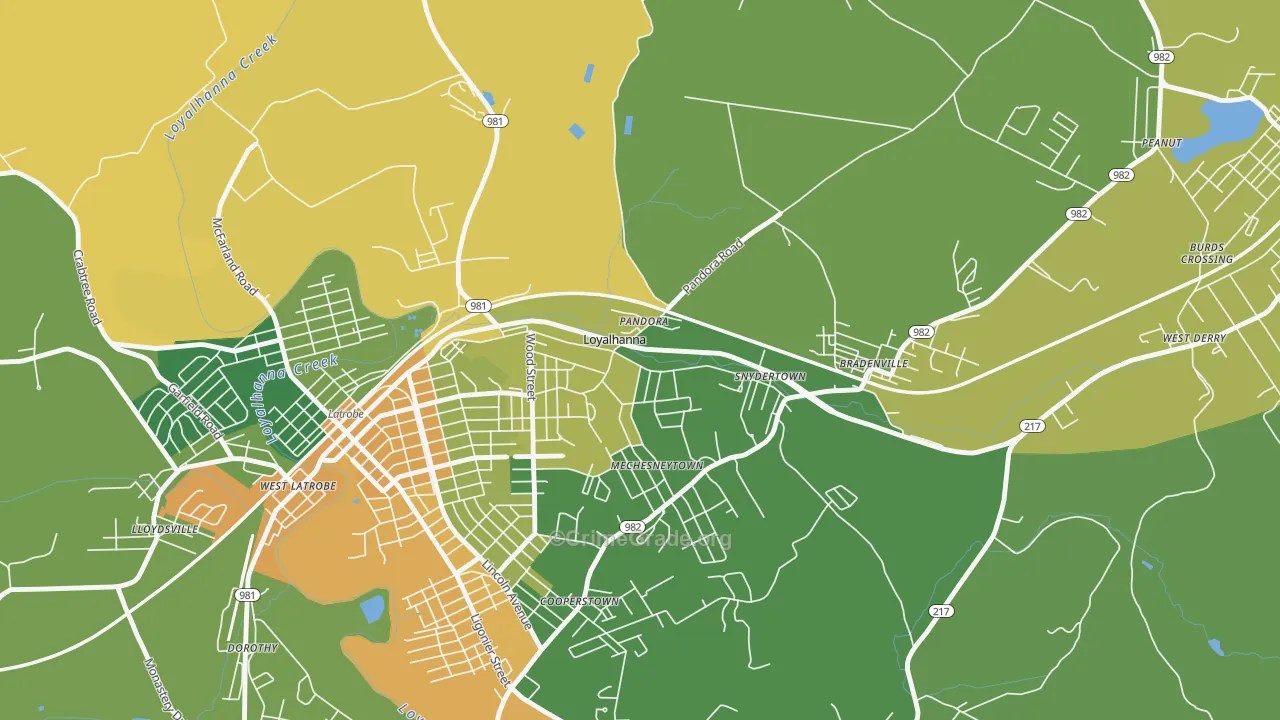 Loyalhanna, PA Map of Murder Rates