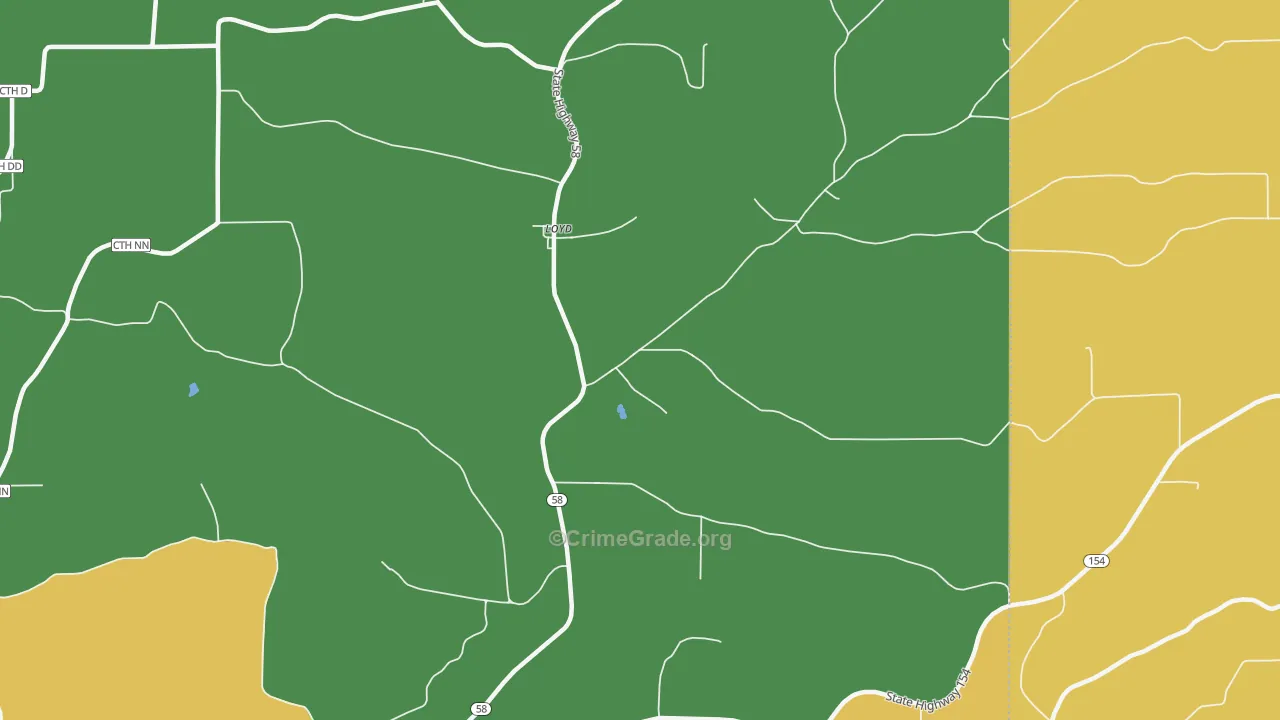 Loyd, WI Map of Murder Rates