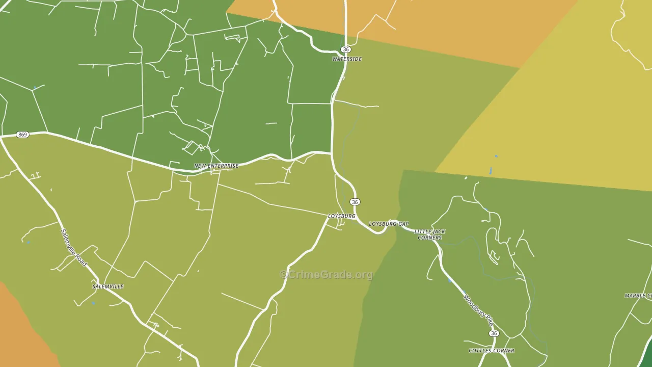 Loysburg, PA Map of Murder Rates