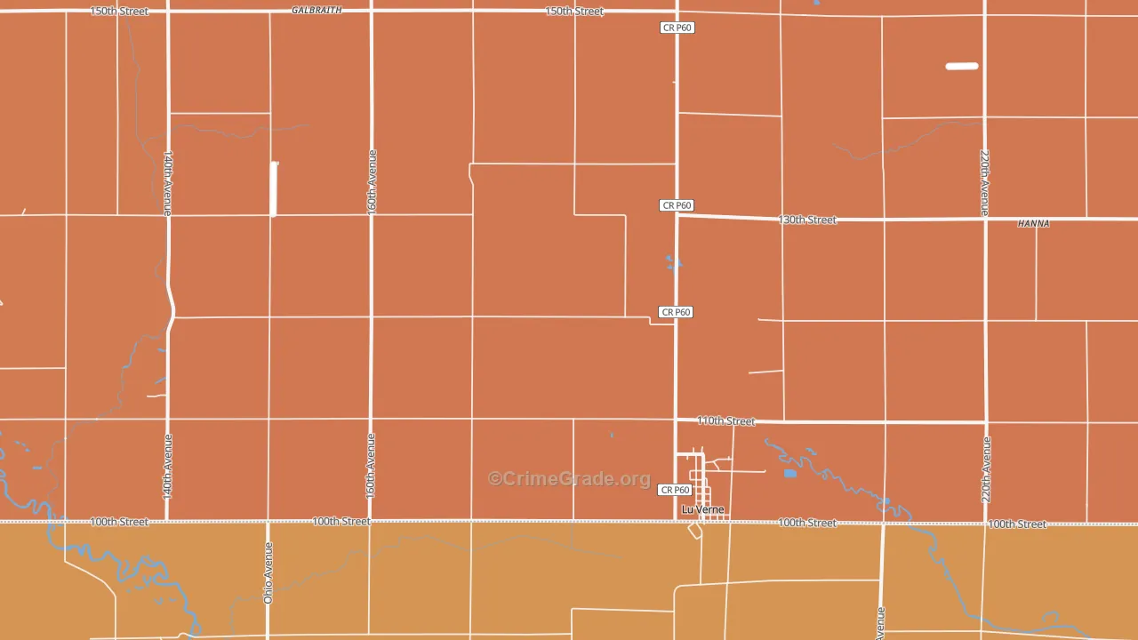 Lu Verne, IA Map of Murder Rates