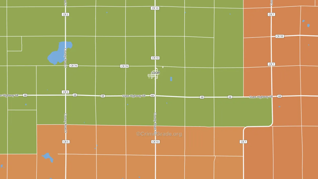 Lucan, MN Map of Murder Rates