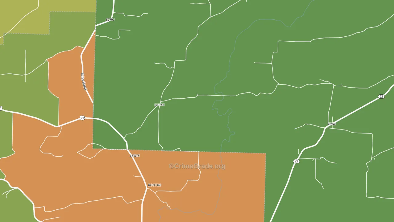 Lucas, AR Map of Murder Rates