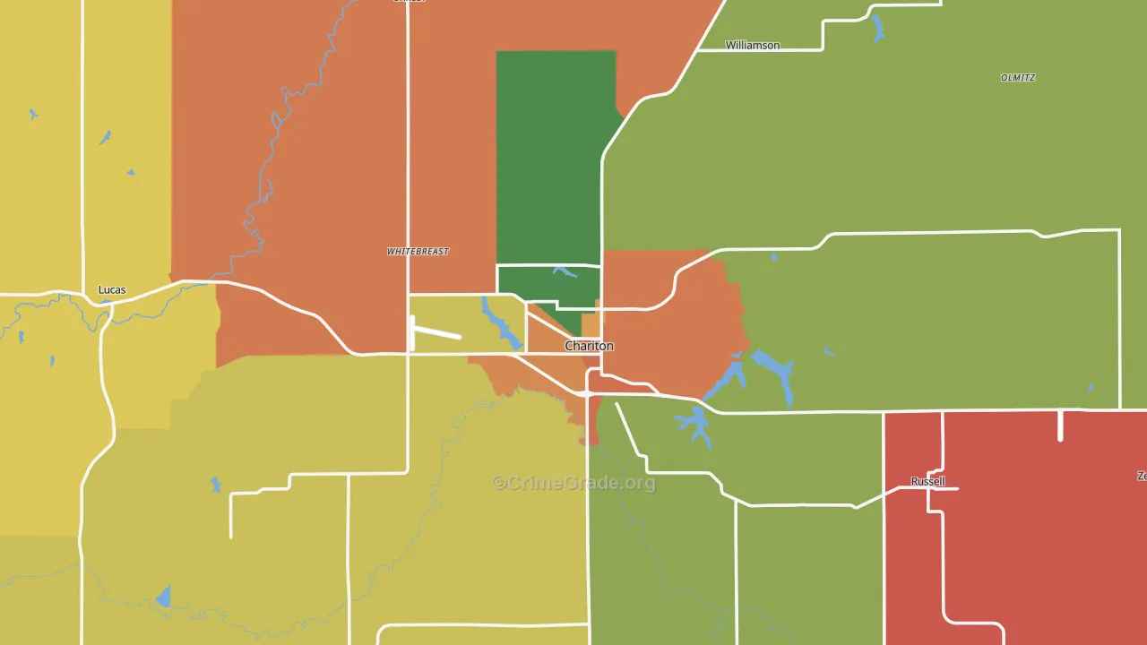 Lucas County, IA Map of Murder Rates
