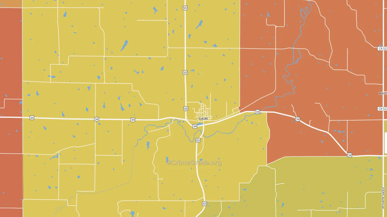Lucas, IA Map of Murder Rates