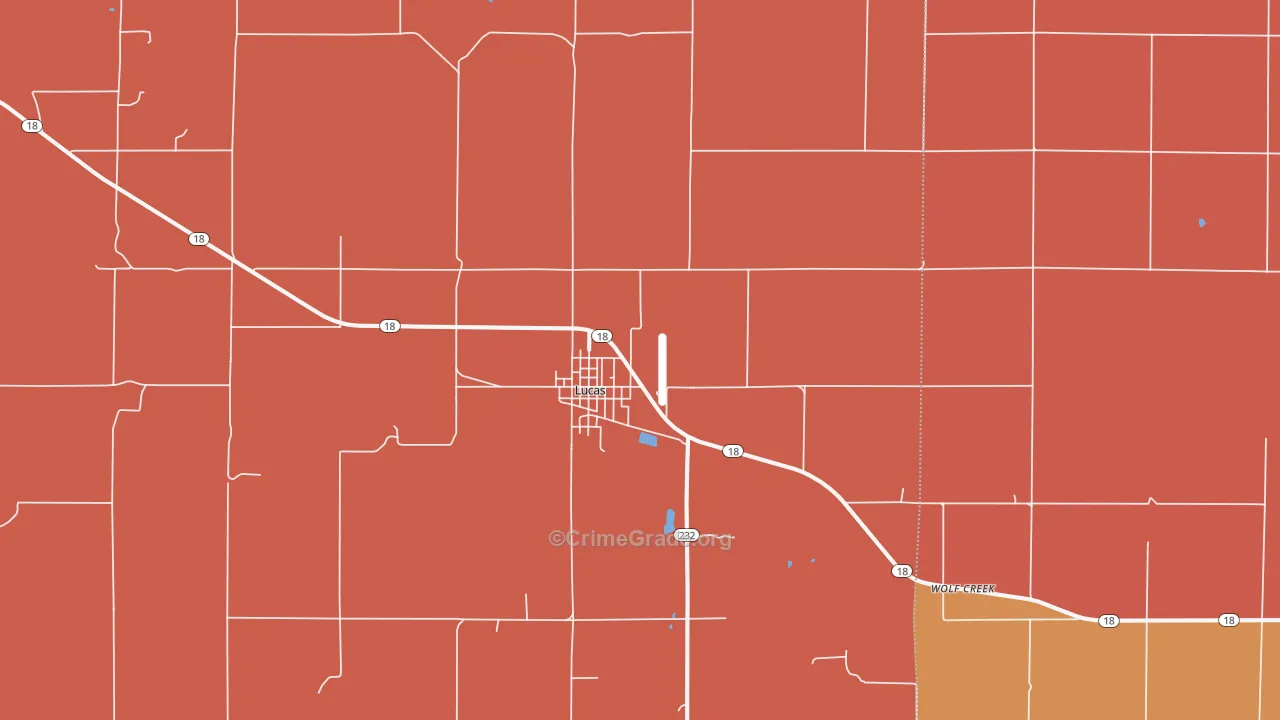 Lucas, KS Map of Murder Rates