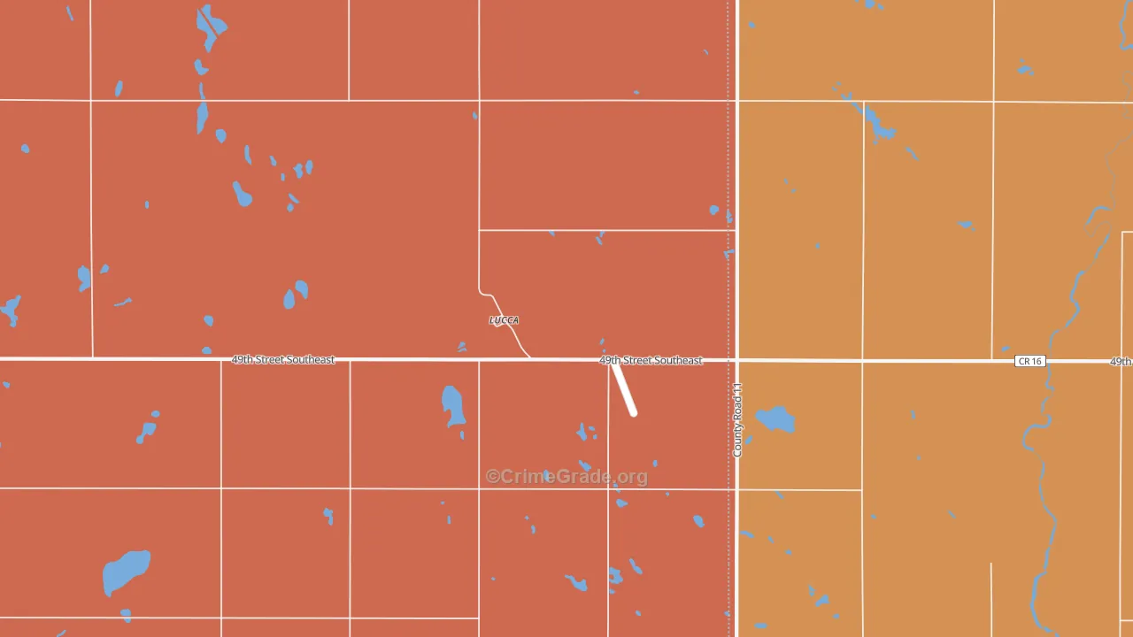 Lucca, ND Map of Murder Rates
