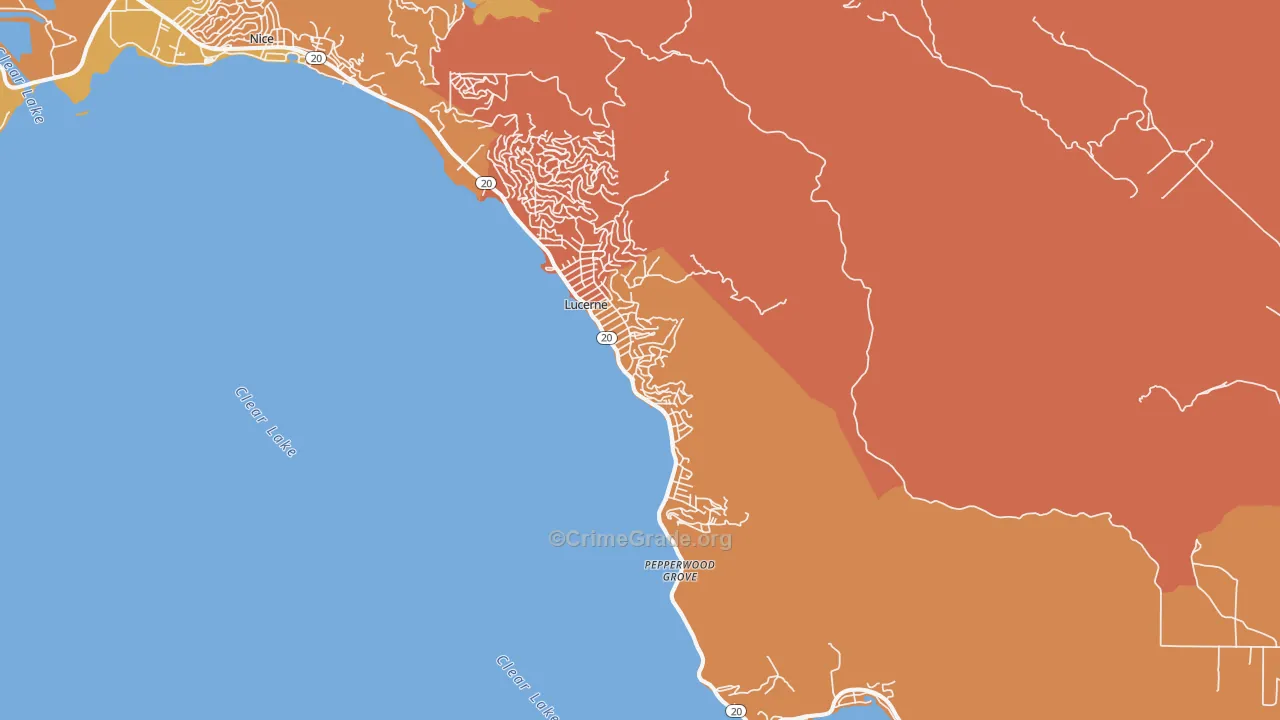 Lucerne, CA Map of Murder Rates