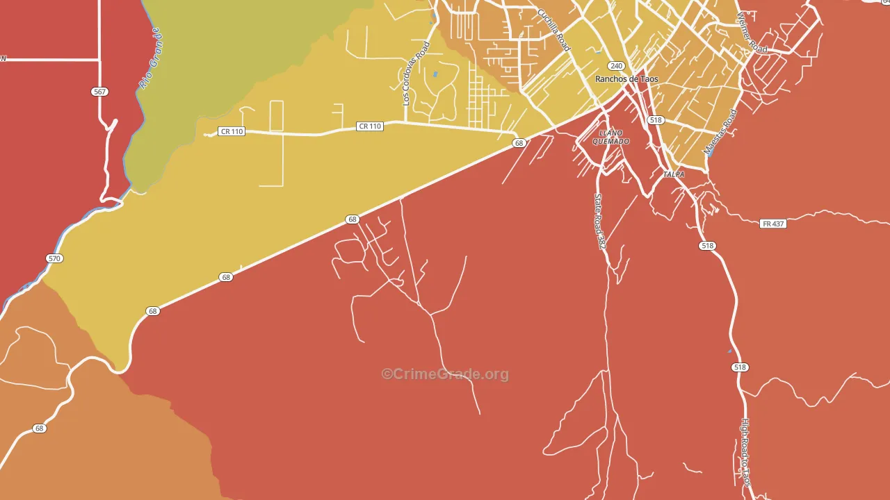 Lucero, NM Map of Murder Rates
