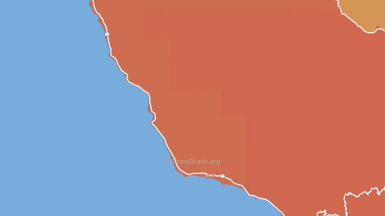 Lucia, CA Map of Murder Rates