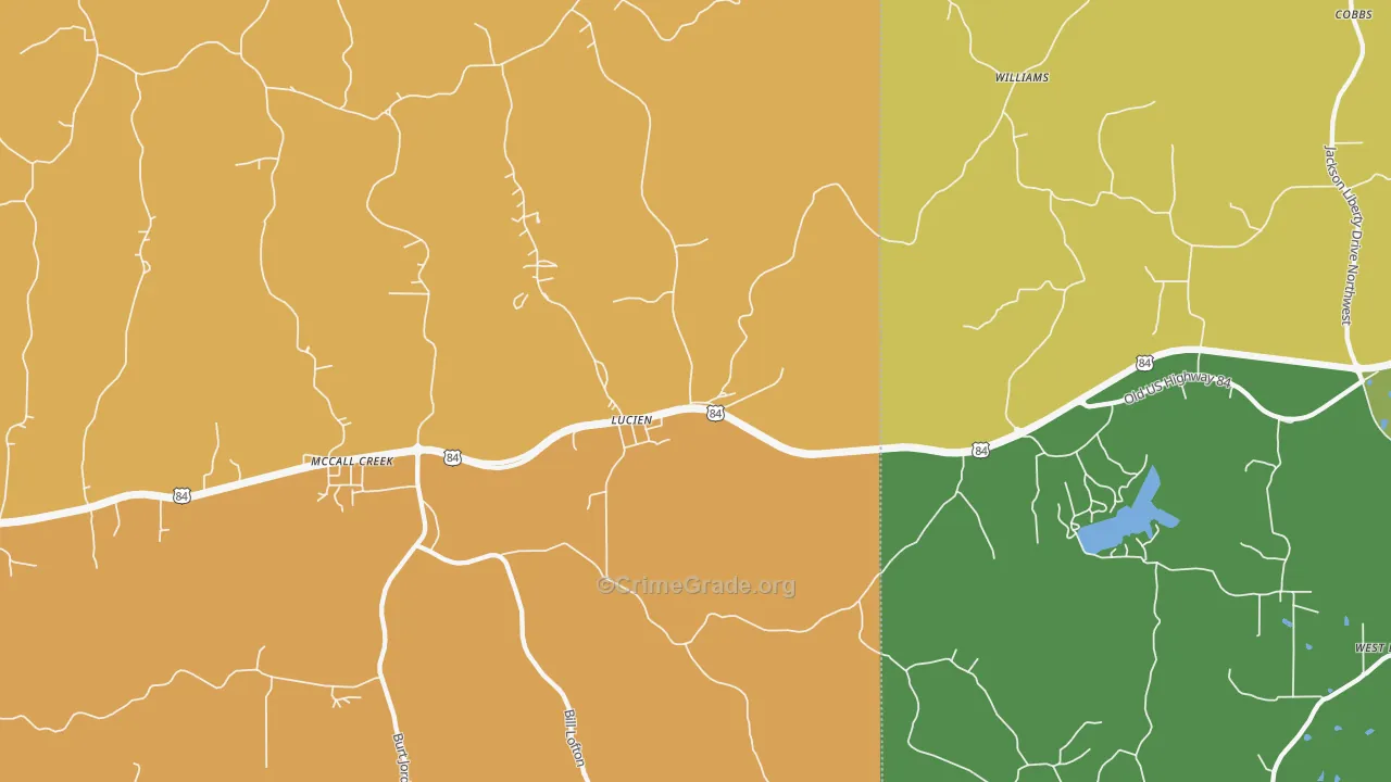 Lucien, MS Map of Murder Rates
