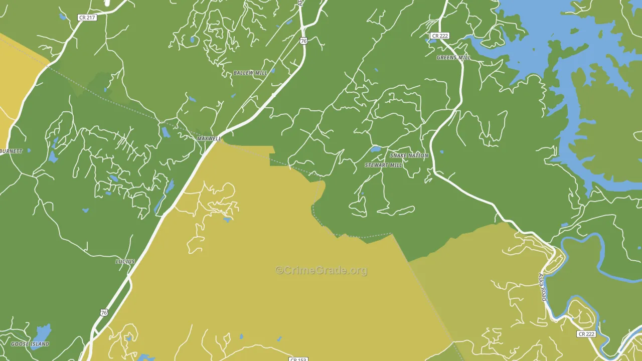 Lucius, GA Map of Murder Rates