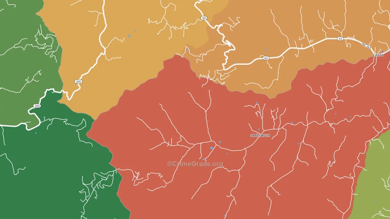 Luck, NC Map of Murder Rates