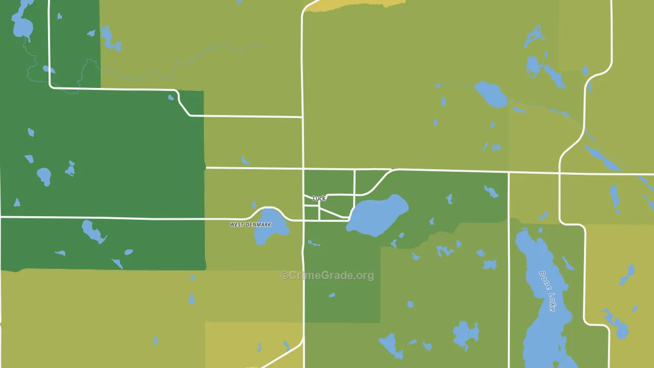 Luck, WI Map of Murder Rates