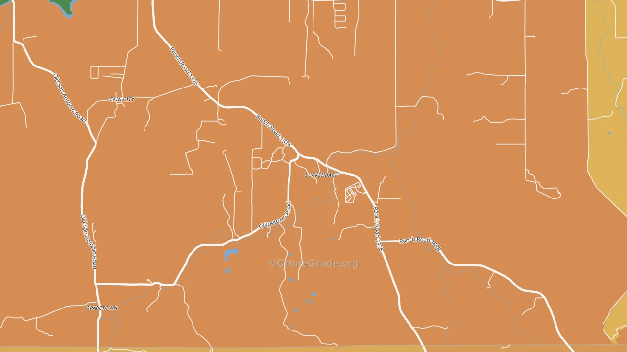 Luckenbach, TX Map of Murder Rates