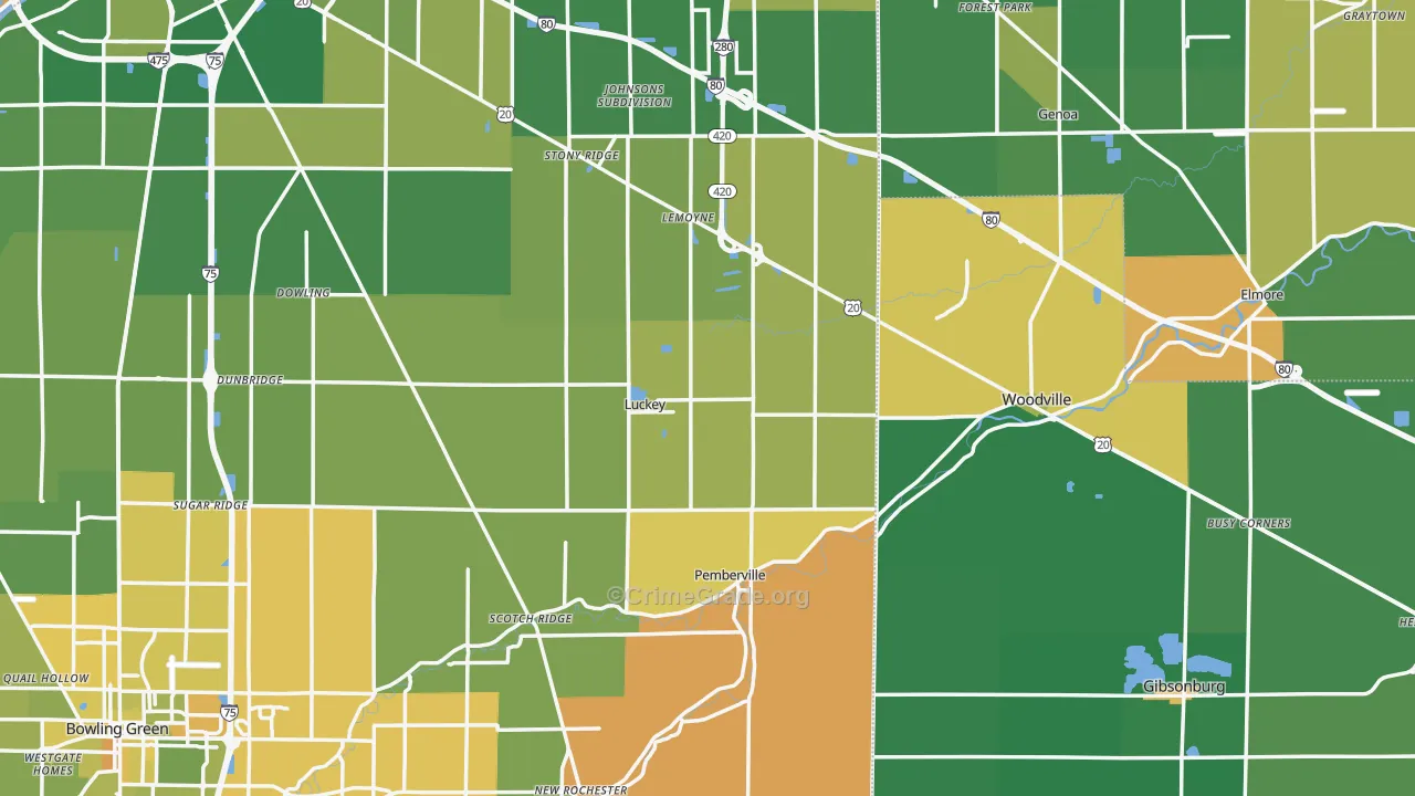 Luckey, OH Map of Murder Rates