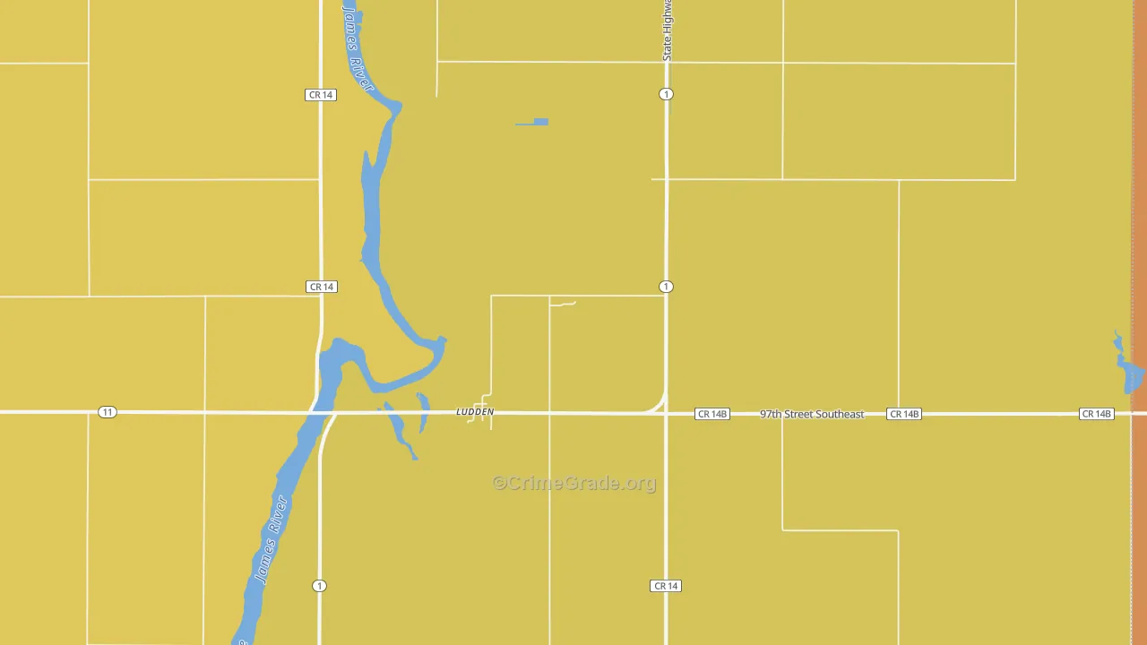 Ludden, ND Map of Murder Rates