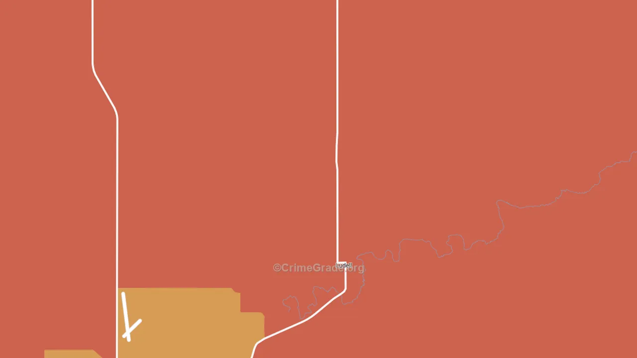 Ludell, KS Map of Murder Rates