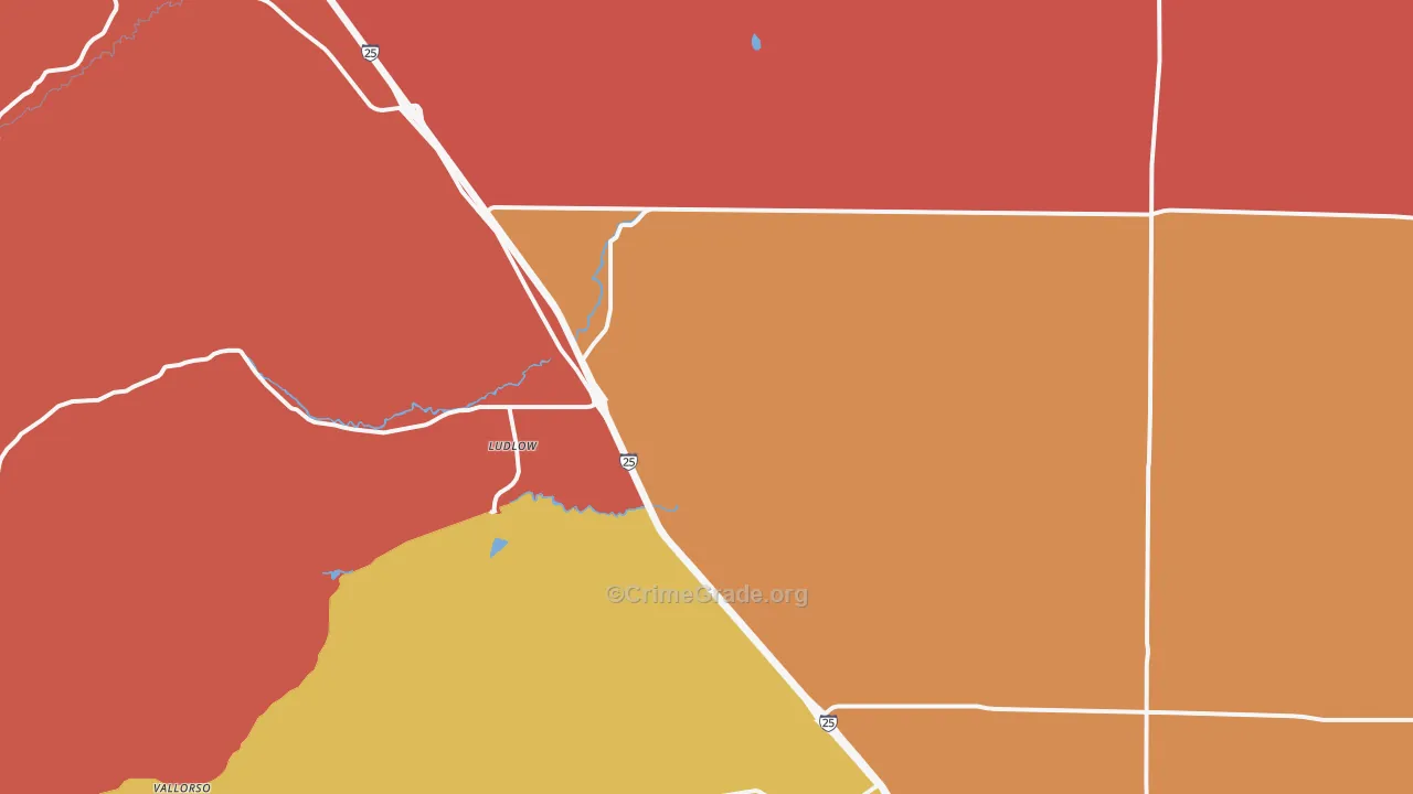 Ludlow, CO Map of Murder Rates
