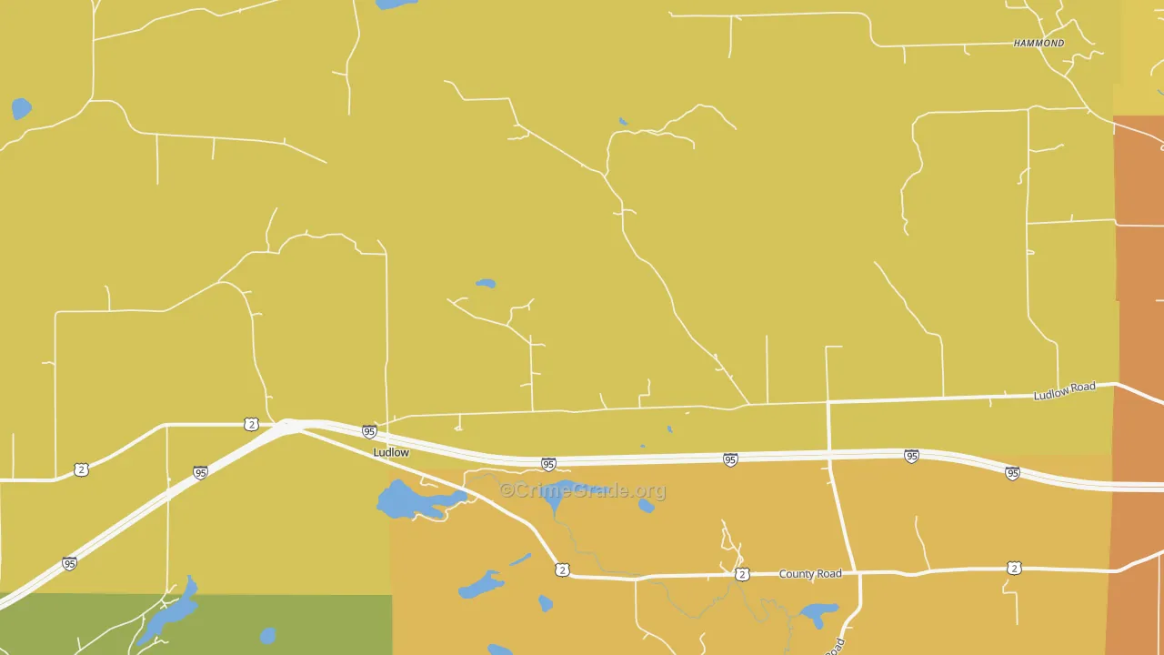 Ludlow, ME Map of Murder Rates