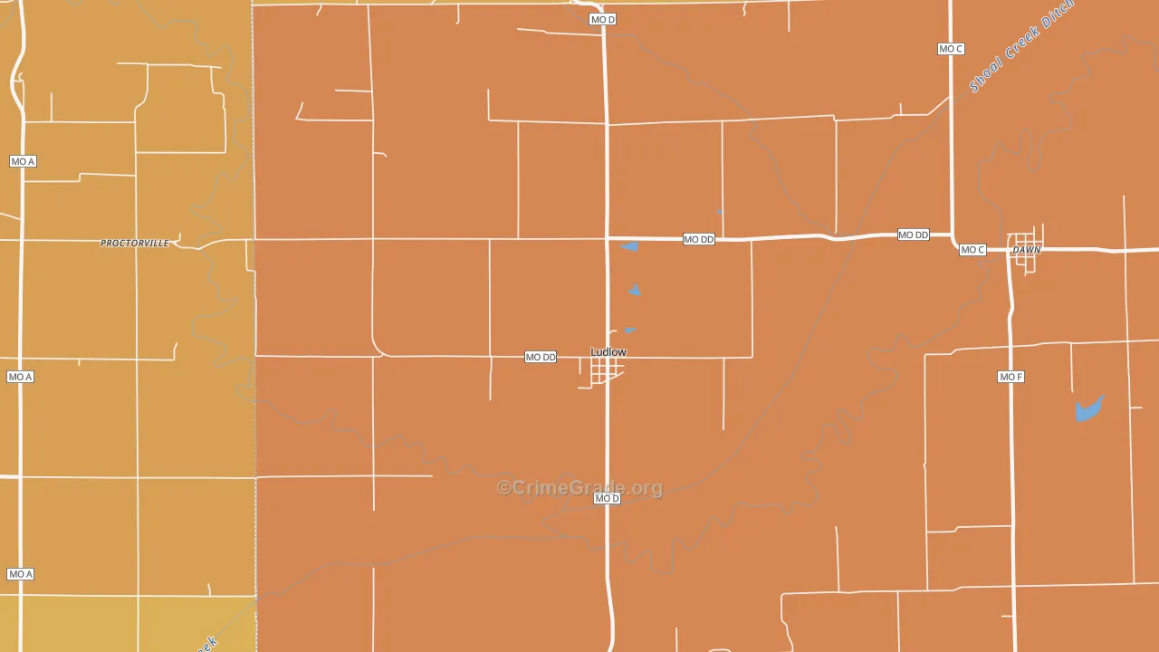 Ludlow, MO Map of Murder Rates