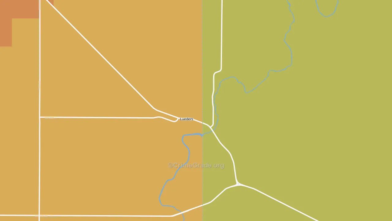 Lueders, TX Map of Murder Rates