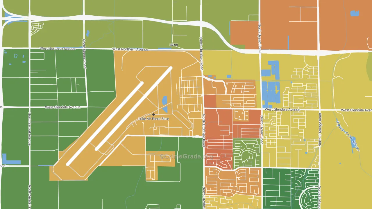 Luke Afb, AZ Map of Murder Rates