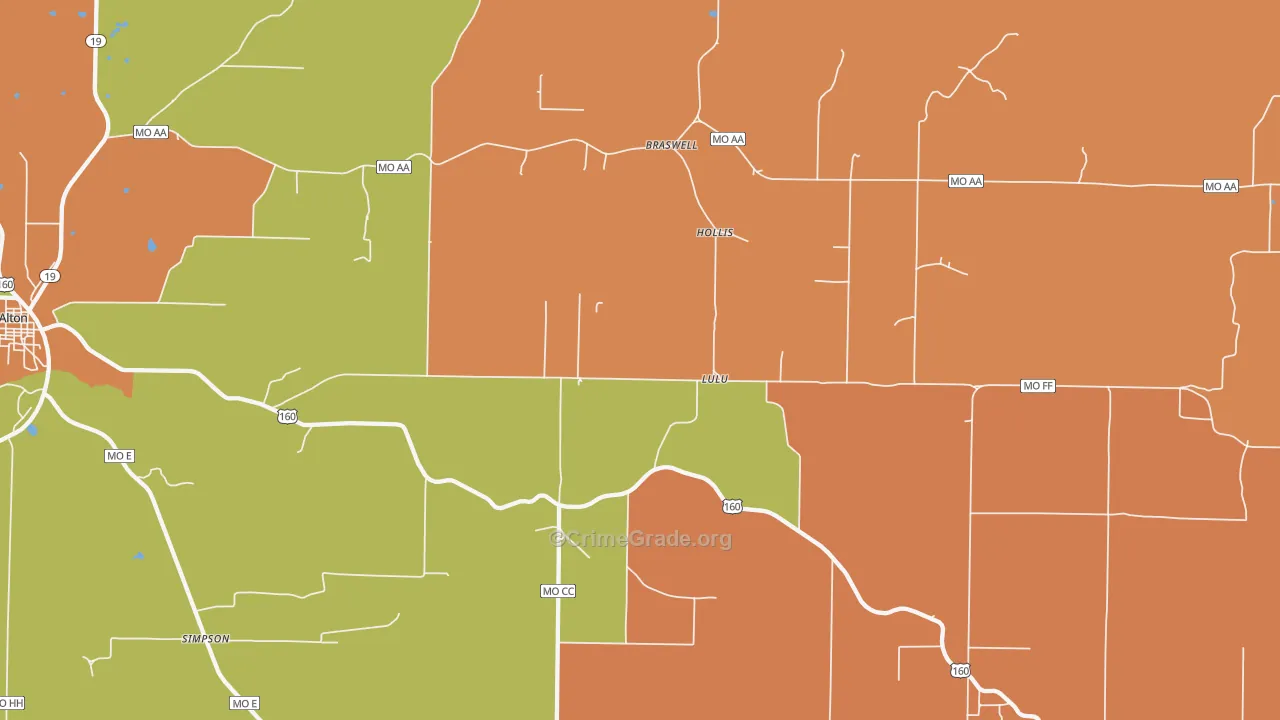 Lulu, MO Map of Murder Rates