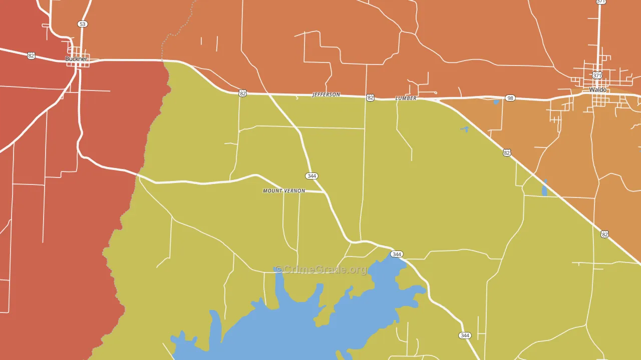 Lumber, AR Map of Murder Rates