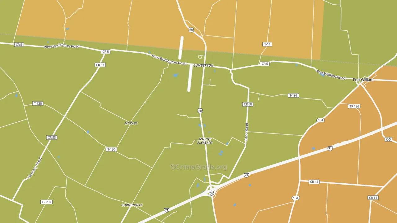 Lumberton, OH Map of Murder Rates