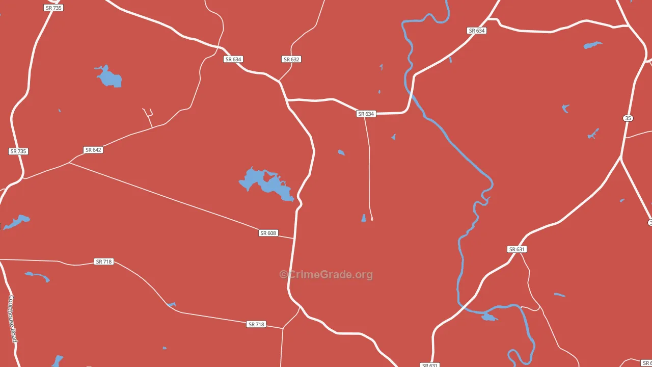 Lumberton, VA Map of Murder Rates