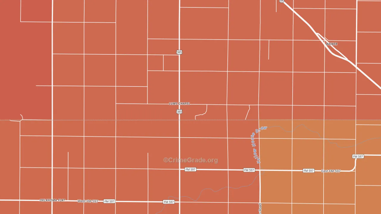 Lums Chapel, TX Map of Murder Rates