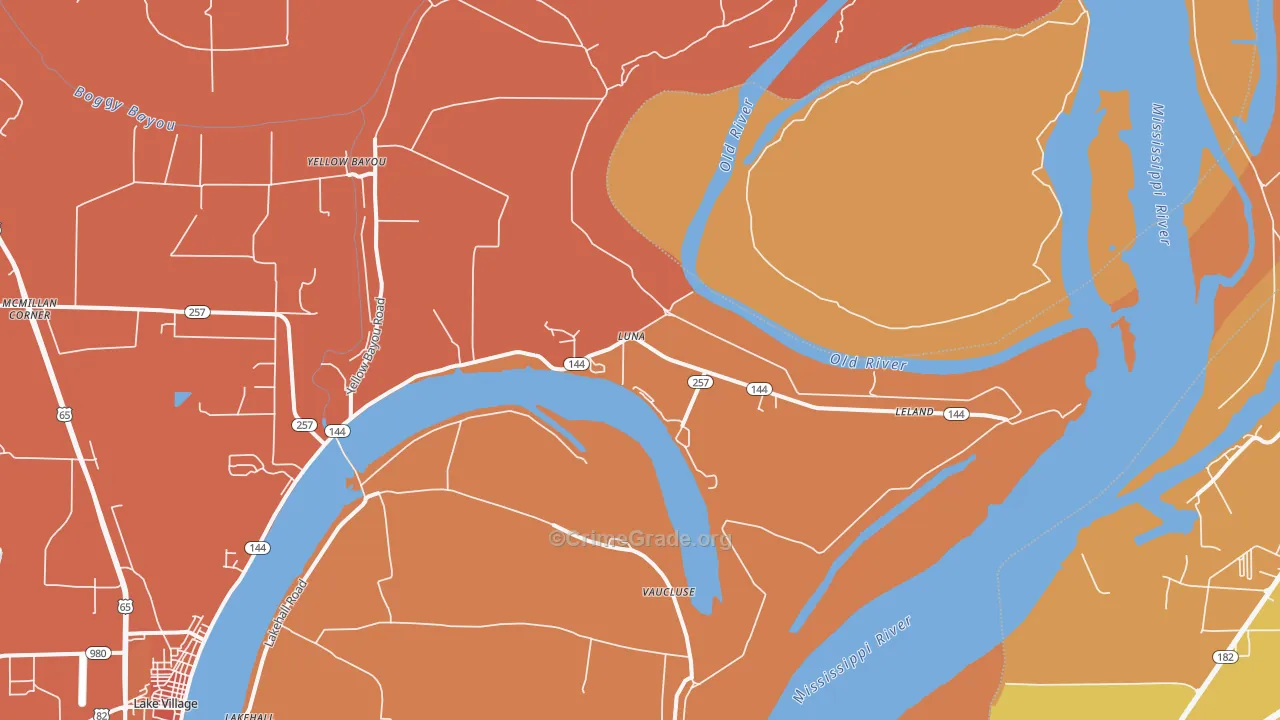 Luna, AR Map of Murder Rates