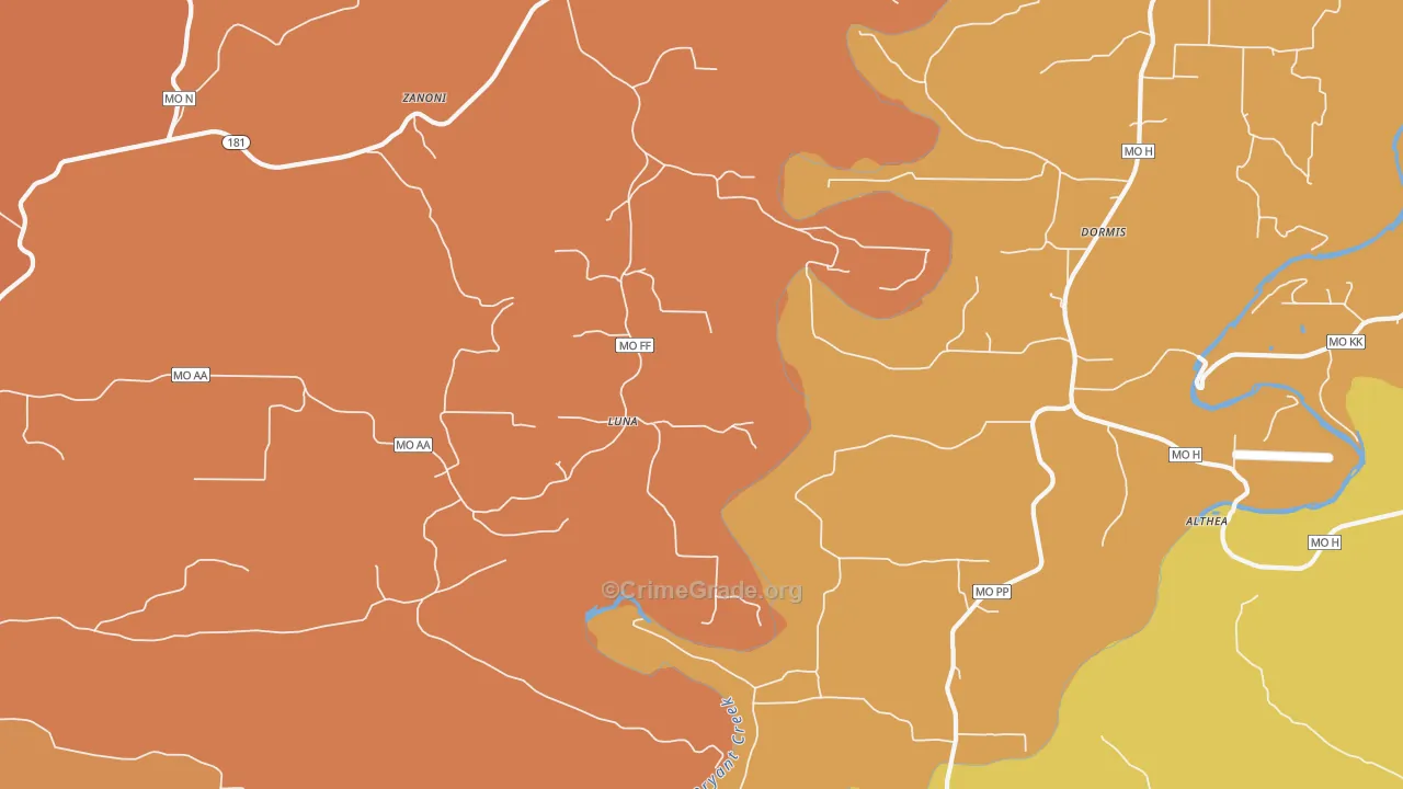 Luna, MO Map of Murder Rates
