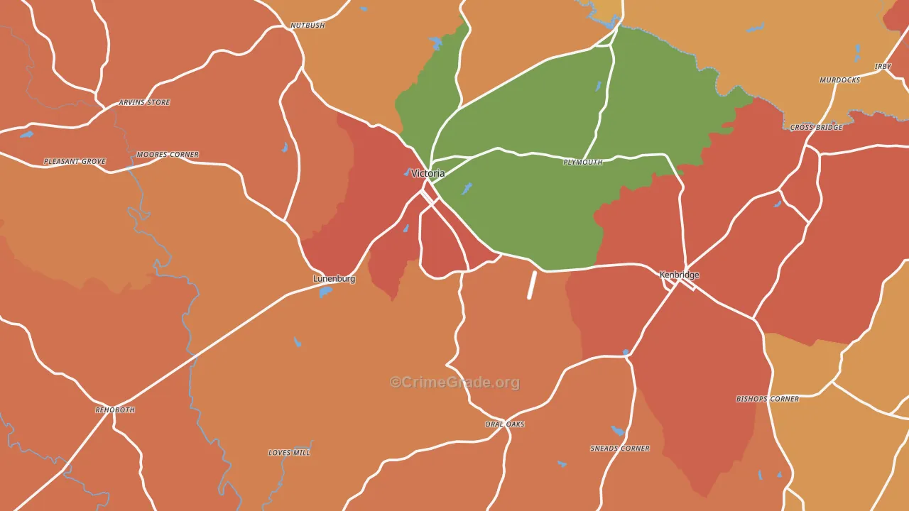 Lunenburg County, VA Map of Murder Rates