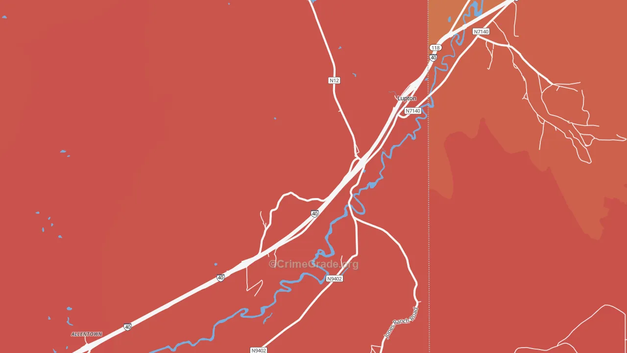 Lupton, AZ Map of Murder Rates