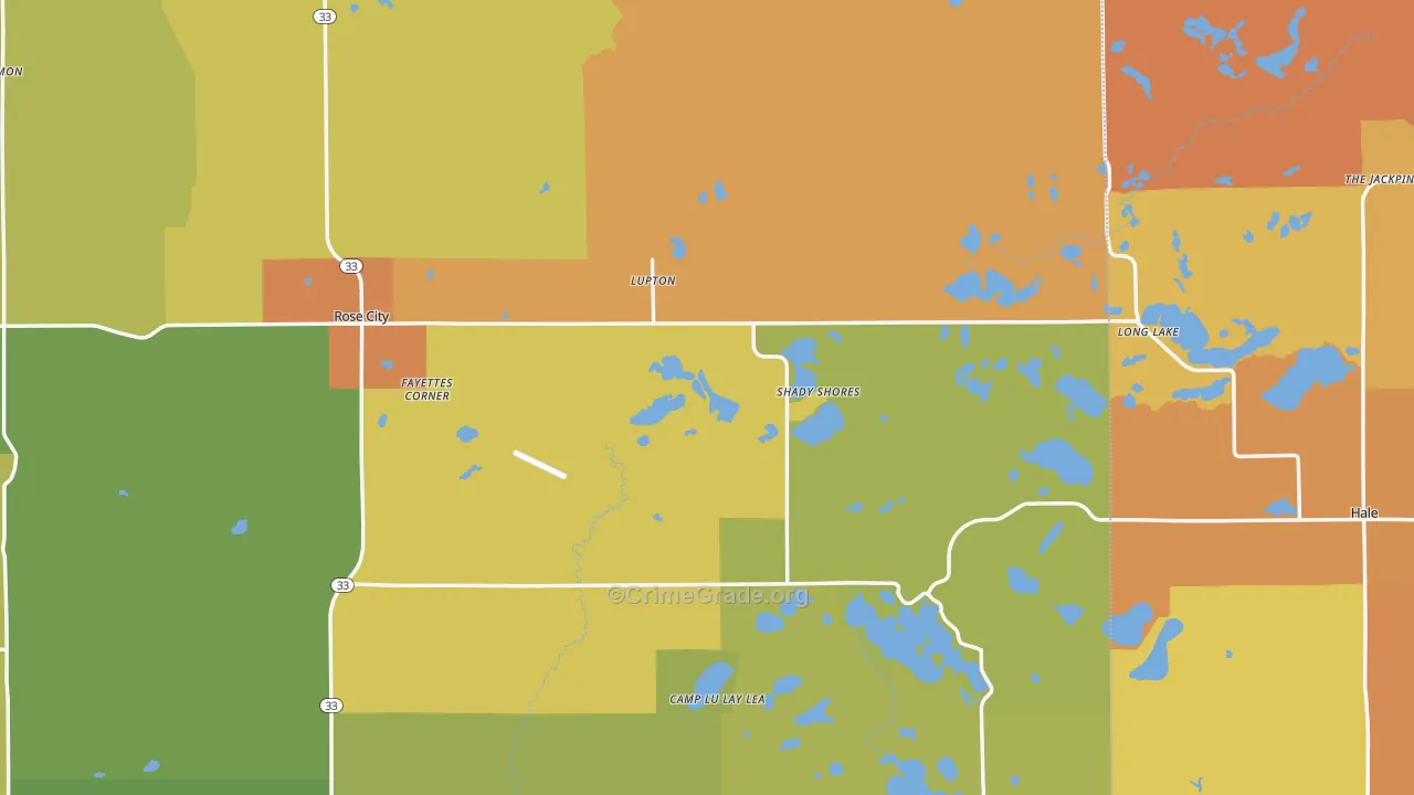 Lupton, MI Map of Murder Rates